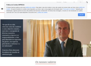 How impresa.pt looks like on a tablet such as an iPad.