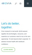 How imshealth.com looks like on a mobile device such as an iPhone.