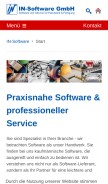 How in-software.com looks like on a mobile device such as an iPhone.