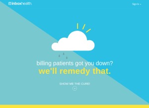 How inboxhealth.com looks like on a tablet such as an iPad.