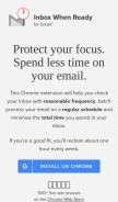 How inboxwhenready.org looks like on a mobile device such as an iPhone.