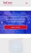 How incare360.com looks like on a mobile device such as an iPhone.