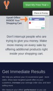 How incartupsell.com looks like on a mobile device such as an iPhone.