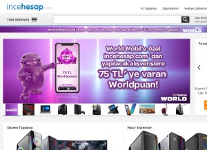 How incehesap.com looks like on a tablet such as an iPad.
