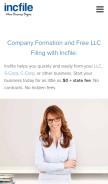 How incfile.com looks like on a mobile device such as an iPhone.
