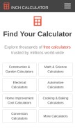 How inchcalculator.com looks like on a mobile device such as an iPhone.