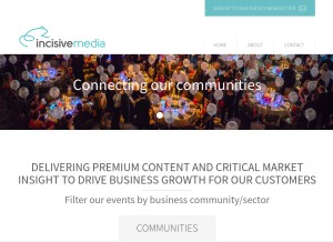 How incisive-events.com looks like on a tablet such as an iPad.