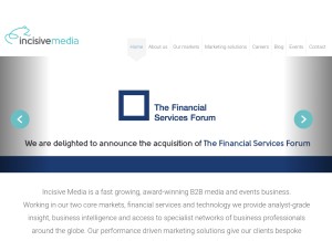 How incisivemedia.com looks like on a tablet such as an iPad.