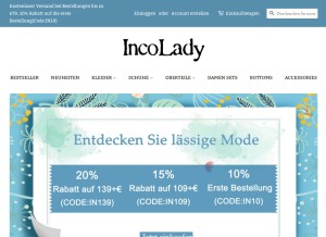 How incolady.com looks like on a tablet such as an iPad.
