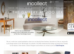 How incollect.com looks like on a tablet such as an iPad.