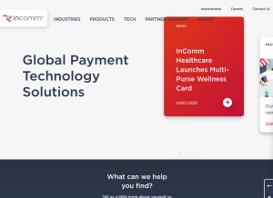 How incomm.com looks like on a tablet such as an iPad.