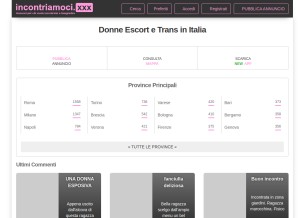 How incontriamoci.net looks like on a tablet such as an iPad.