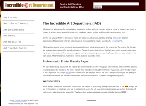 How incredibleart.org looks like on a tablet such as an iPad.