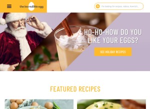 How incredibleegg.org looks like on a tablet such as an iPad.