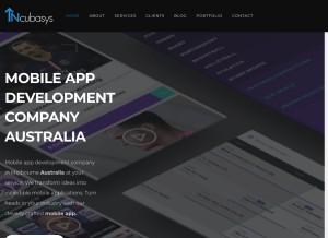 How incubasys.com.au looks like on a tablet such as an iPad.