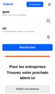 How indeed.fr looks like on a mobile device such as an iPhone.