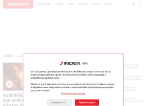 How index.hr looks like on a tablet such as an iPad.