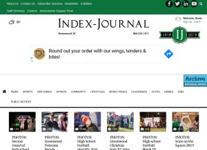 How indexjournal.com looks like on a tablet such as an iPad.