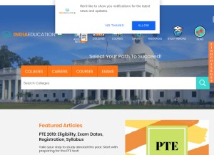 How indiaeducation.net looks like on a tablet such as an iPad.