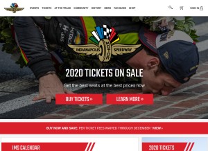 How indianapolismotorspeedway.com looks like on a tablet such as an iPad.