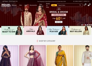 How indianclothstore.com looks like on a tablet such as an iPad.