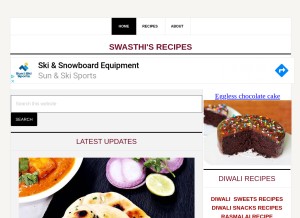 How indianhealthyrecipes.com looks like on a tablet such as an iPad.
