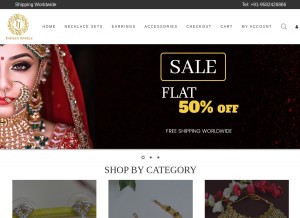 How indianjewelsonline.com looks like on a tablet such as an iPad.