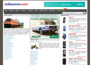 How indiaserver.com looks like on a tablet such as an iPad.