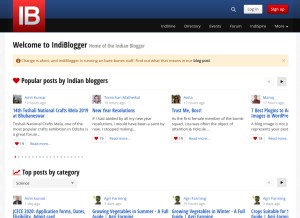 How indiblogger.in looks like on a tablet such as an iPad.