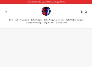 How indiezoneapparel.net looks like on a tablet such as an iPad.