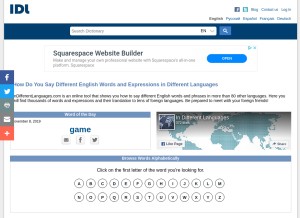 How indifferentlanguages.com looks like on a tablet such as an iPad.