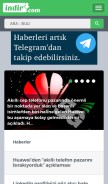How indir.com looks like on a mobile device such as an iPhone.