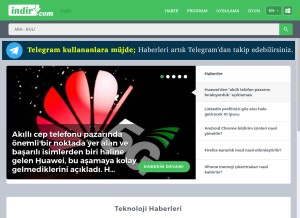 How indir.com looks like on a tablet such as an iPad.