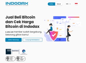 How indodax.com looks like on a tablet such as an iPad.