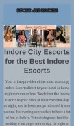 How indorecityescorts.com looks like on a mobile device such as an iPhone.