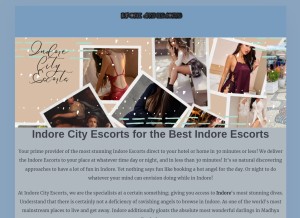 How indorecityescorts.com looks like on a tablet such as an iPad.
