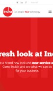 How indra.com looks like on a mobile device such as an iPhone.