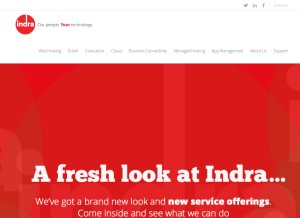 How indra.com looks like on a tablet such as an iPad.