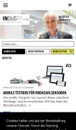 How industr.com looks like on a mobile device such as an iPhone.