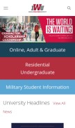 How indwes.edu looks like on a mobile device such as an iPhone.