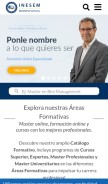 How inesem.es looks like on a mobile device such as an iPhone.