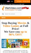 How inetvideo.com looks like on a mobile device such as an iPhone.