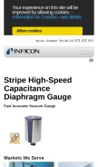 How inficon.com looks like on a mobile device such as an iPhone.