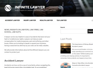 How infinitelawyer.com looks like on a tablet such as an iPad.