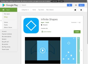 How infiniteshapes.net looks like on a tablet such as an iPad.