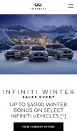 How infinitiusa.com looks like on a mobile device such as an iPhone.