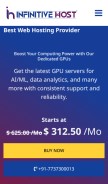 How infinitivehost.com looks like on a mobile device such as an iPhone.