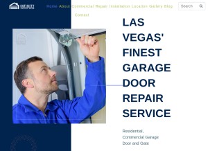 How infinitygaragedoorlv.com looks like on a tablet such as an iPad.