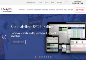 How infinityqs.com looks like on a tablet such as an iPad.