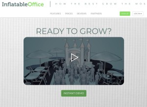 How inflatableoffice.com looks like on a tablet such as an iPad.